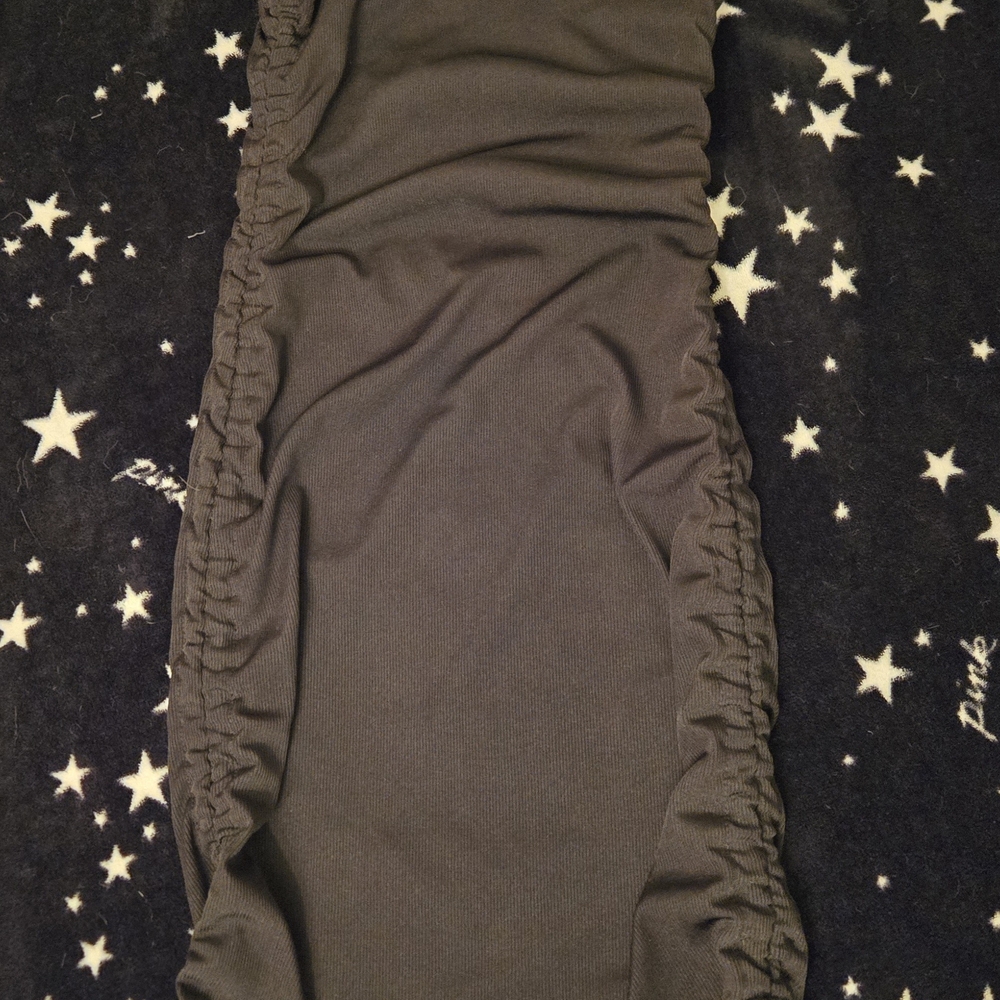 Almost Famous Black Ruched Mini Dress